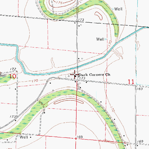 Topographic Map of Dark Corner School (historical), AR