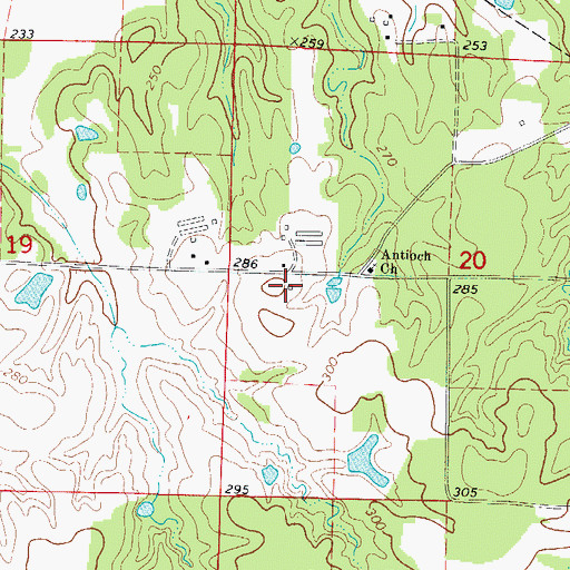 Topographic Map of Antioch School (historical), AR