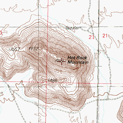 Topographic Map of Hot Rock Mountain, AZ