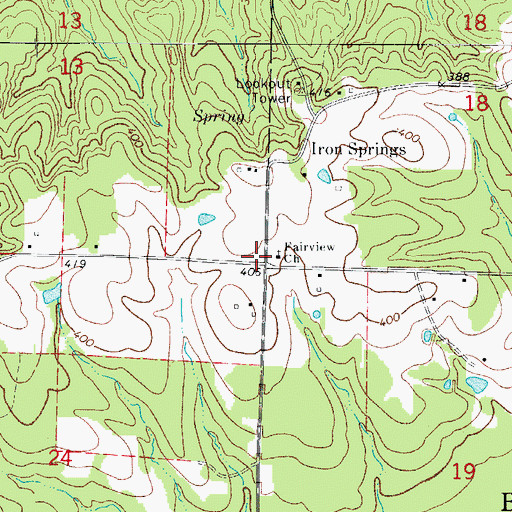 Topographic Map of Rocky College School (historical), AR