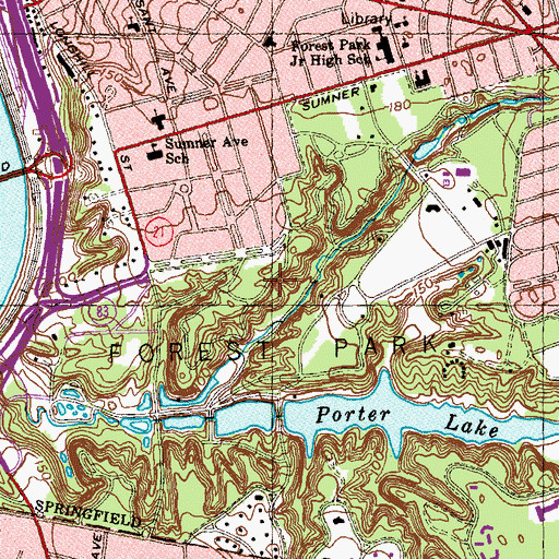 Topographic Map of Forest Park, MA