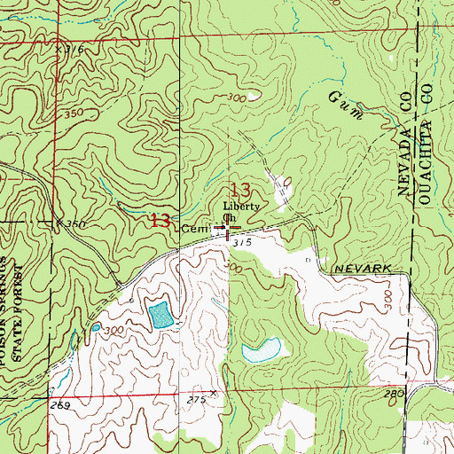 Topographic Map of Woodlawn School (historical), AR
