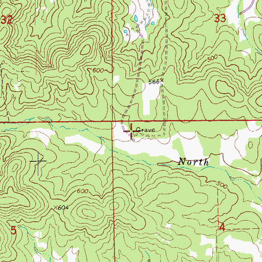 Topographic Map of Eaton Cemetery, AR