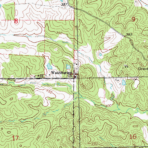 Topographic Map of Washington Cemetery, AR