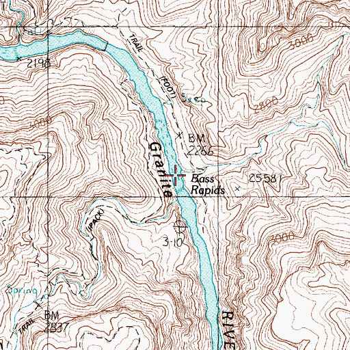 Topographic Map of Hotauta Canyon, AZ