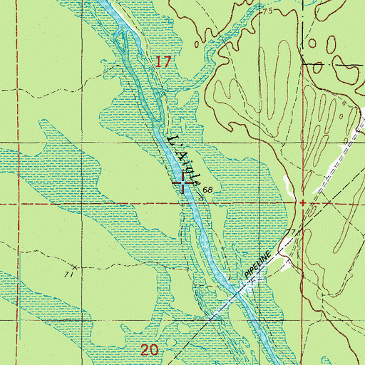 Topographic Map of Middle Lake, AR