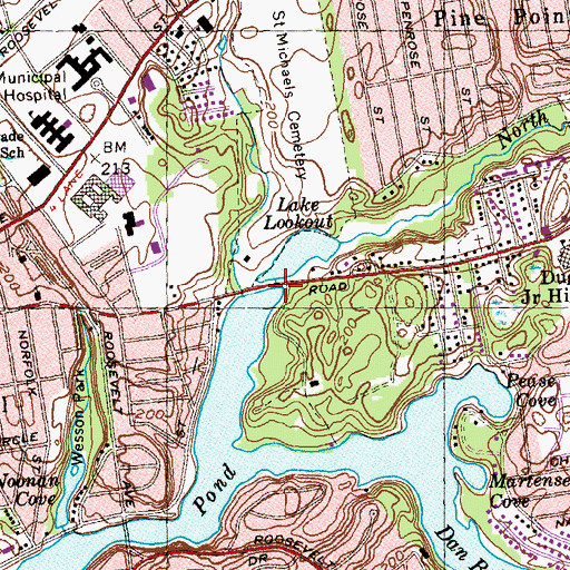Topographic Map of Lake Lookout Dam, MA