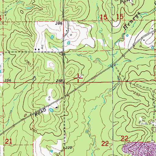 Topographic Map of South Oak Grove School (historical), AR