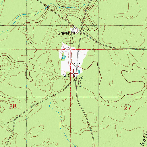 Topographic Map of At Church, AR