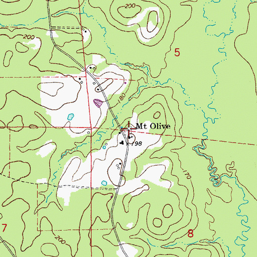 Topographic Map of Mount Olive Cemetery, AR