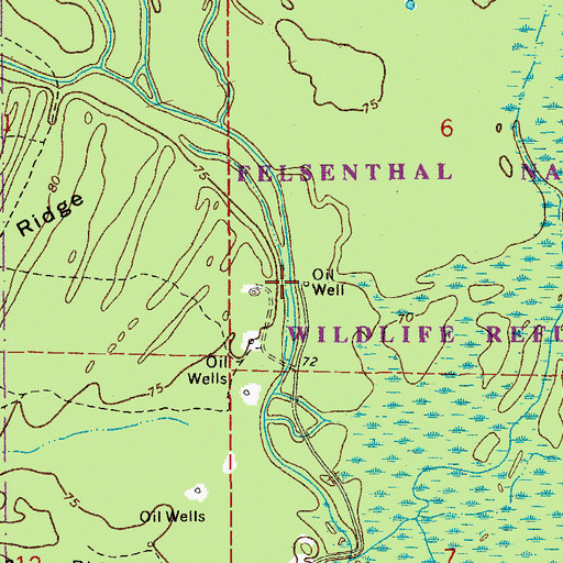 Topographic Map of Tulip Lake (historical), AR