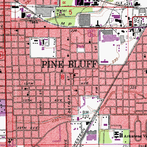 Topographic Map of Saint Peters Rock Baptist Church, AR