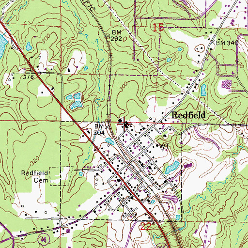 Topographic Map of Redfield Junior High School, AR