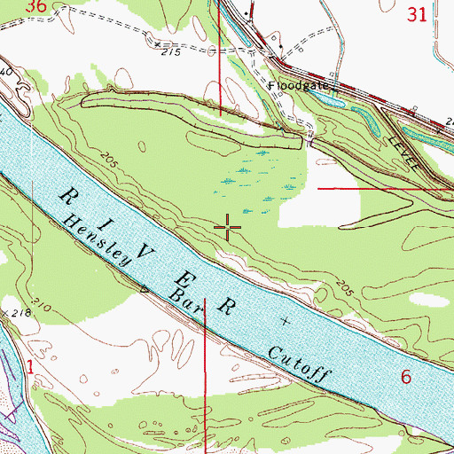 Topographic Map of McFadden Reach (historical), AR