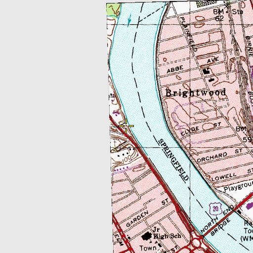 Topographic Map of Piper Brook, MA