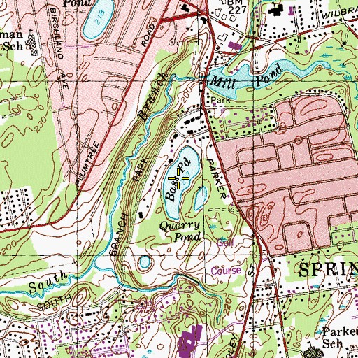 Topographic Map of Bass Pond, MA