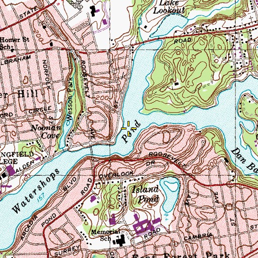 Topographic Map of North Branch Mill River, MA