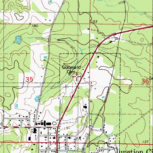 Topographic Map of Community Cemetery, AR