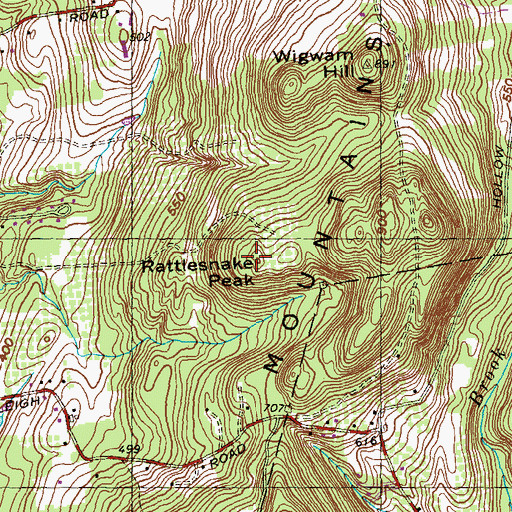 Topographic Map of Rattlesnake Peak, MA