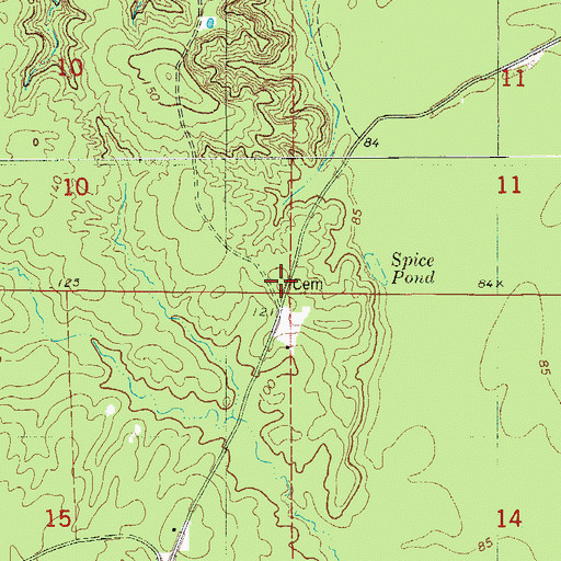 Topographic Map of Poole Cemetery, AR