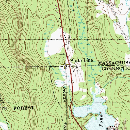 Topographic Map of State Line, MA