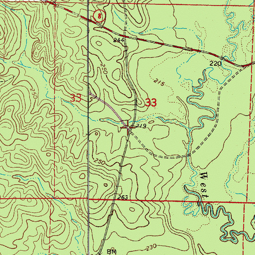 Topographic Map of Nix (historical), AR