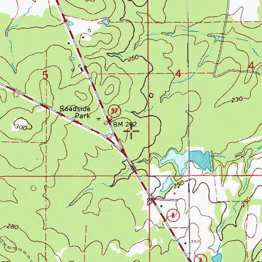 Topographic Map of Marks Mill Battleground, AR