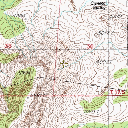 Topographic Map of Hummingbird Spring, AZ