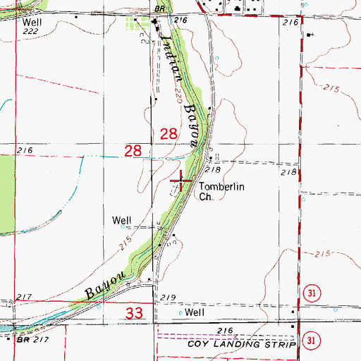 Topographic Map of Tomberlin Church, AR