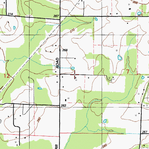 Topographic Map of Bailey Estates, AR