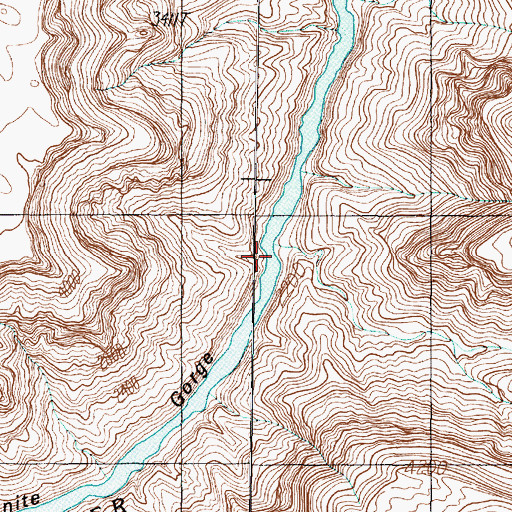 Topographic Map of Hundred and Twentyseven Mile Creek, AZ