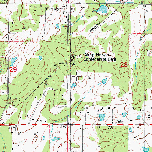 Topographic Map of Windwood Heights, AR