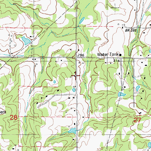 Topographic Map of Poage Addition, AR