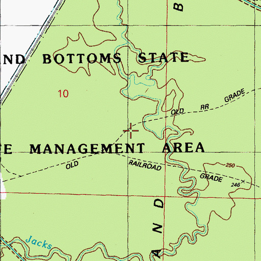 Topographic Map of Holland Bottoms State Wildlife Management Area, AR