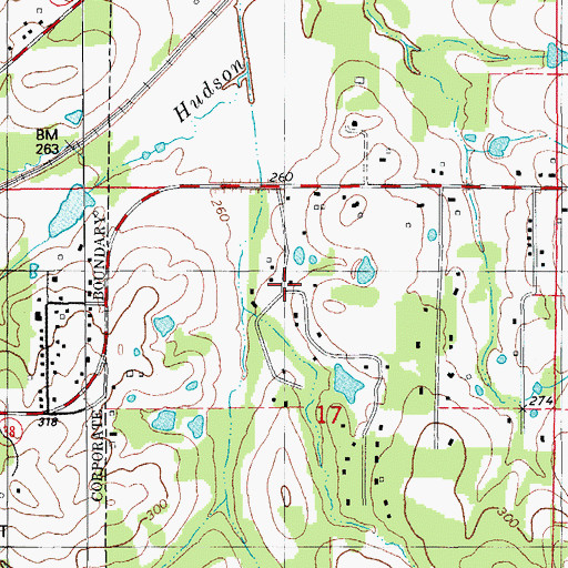Topographic Map of Vise Addition, AR
