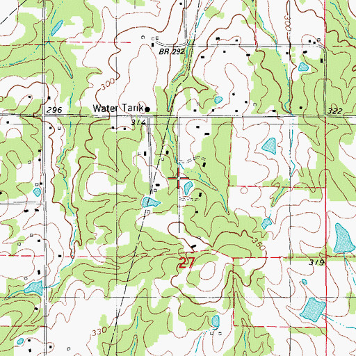 Topographic Map of Fulmer Field Estates, AR