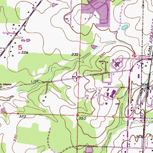 Topographic Map of Lester Addition, AR