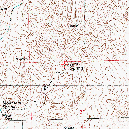 Topographic Map of Alta Spring, AZ