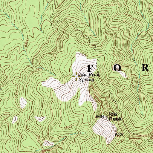 Topographic Map of Ida Peak Spring, AZ