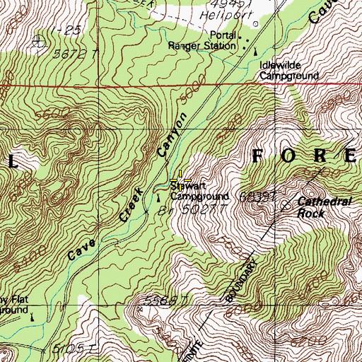 Topographic Map of Idlewilde Forest Camp, AZ