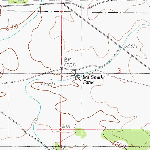 Topographic Map of Ike Smith Tank, AZ