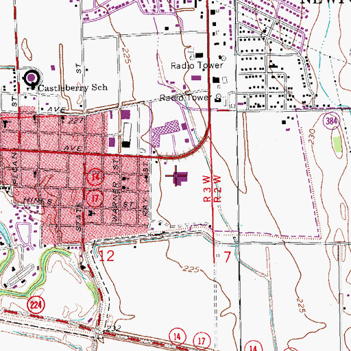 Topographic Map of Ivy Terrace Shopping Center, AR