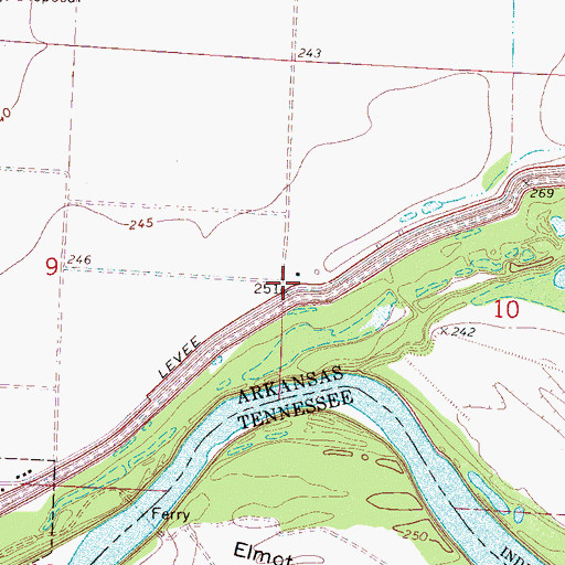 Topographic Map of Wolverton (historical), AR