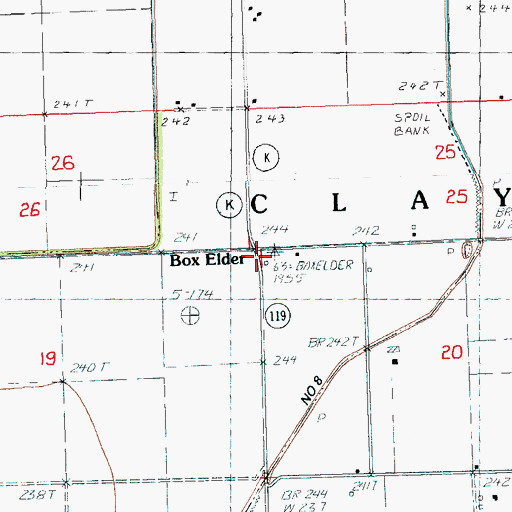 Topographic Map of Box Elder, AR