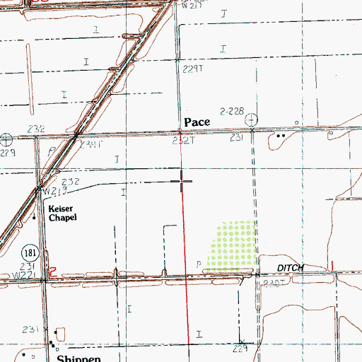 Topographic Map of Pace, AR