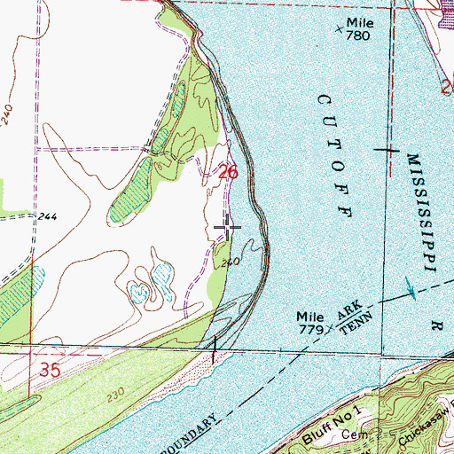 Topographic Map of Craighead Point, AR