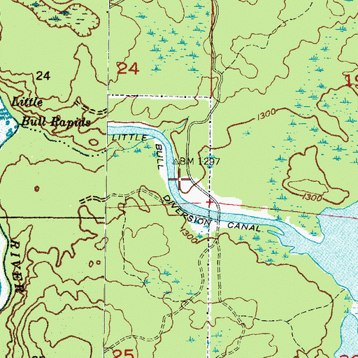 Topographic Map of Little Bull Diversion Canal, MI