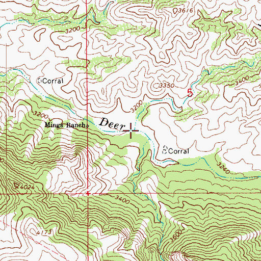 Topographic Map of Indian Canyon, AZ