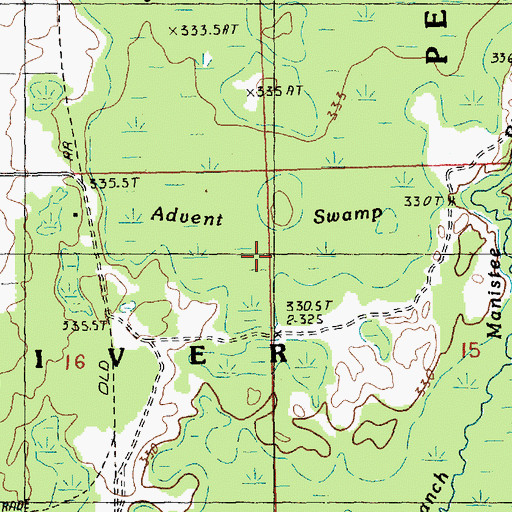 Topographic Map of Advent Swamp, MI