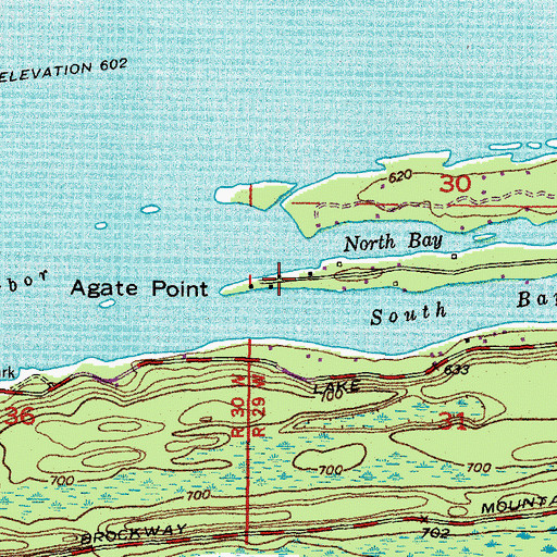 Topographic Map of Agate Point, MI